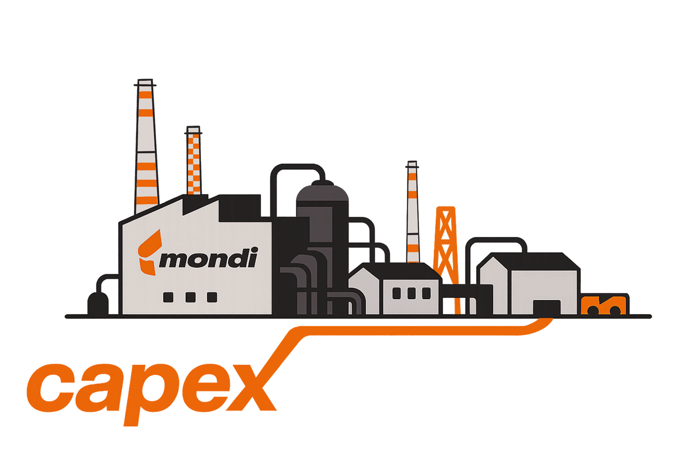 Grafika Capex do prezentací — fabrika Mondi