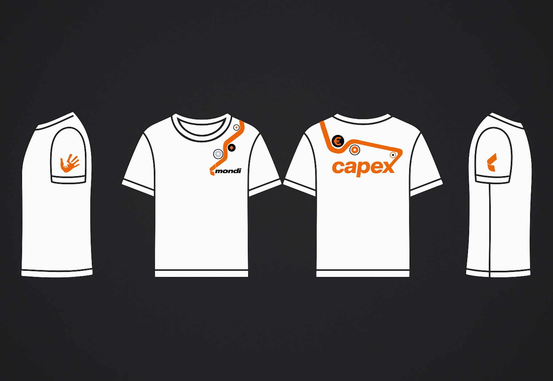Návrh trička Capex — čtyři pohledy
